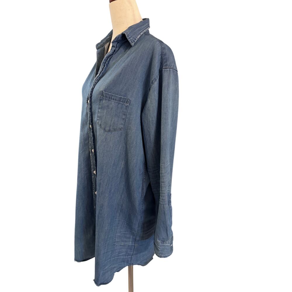Frank & Eileen Blue Chambray Shirt Dress Medium - Picture 3 of 14
